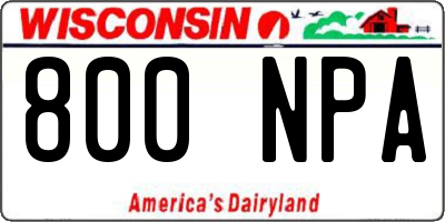 WI license plate 800NPA