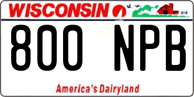 WI license plate 800NPB