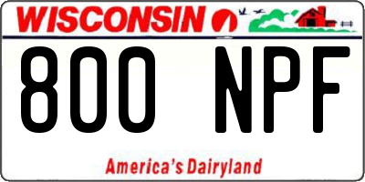 WI license plate 800NPF