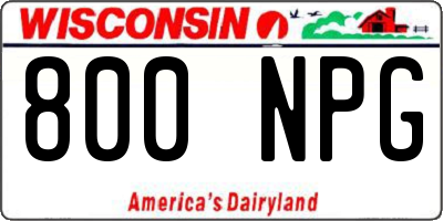 WI license plate 800NPG