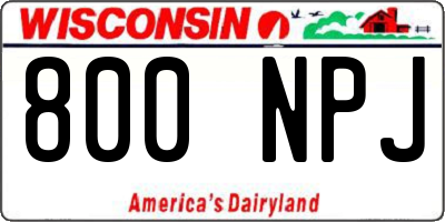 WI license plate 800NPJ