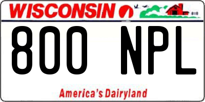 WI license plate 800NPL