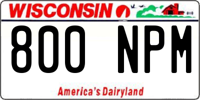 WI license plate 800NPM
