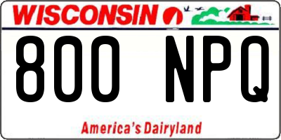 WI license plate 800NPQ