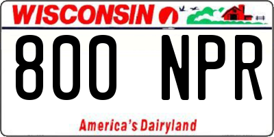 WI license plate 800NPR