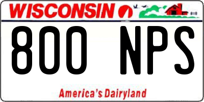 WI license plate 800NPS