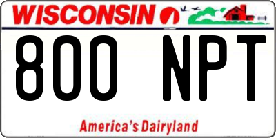 WI license plate 800NPT