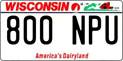WI license plate 800NPU