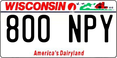 WI license plate 800NPY