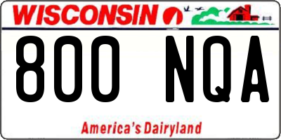 WI license plate 800NQA