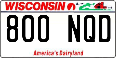 WI license plate 800NQD
