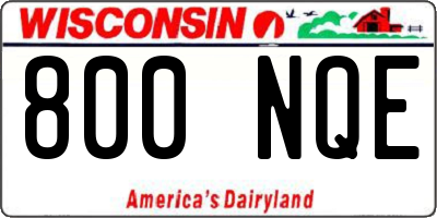 WI license plate 800NQE
