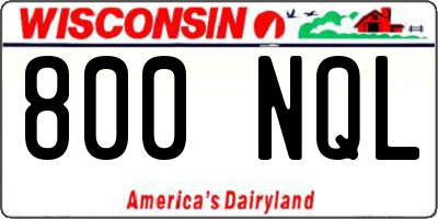 WI license plate 800NQL