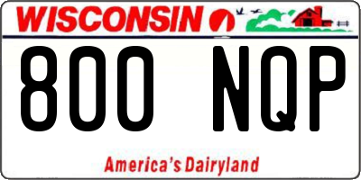 WI license plate 800NQP