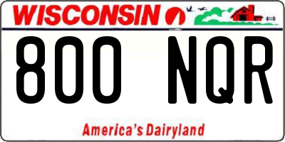 WI license plate 800NQR