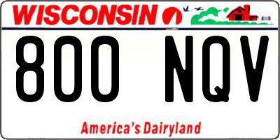 WI license plate 800NQV