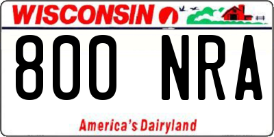 WI license plate 800NRA
