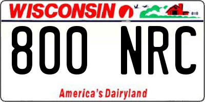 WI license plate 800NRC