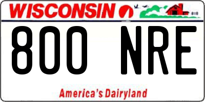 WI license plate 800NRE