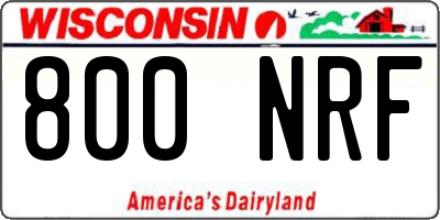 WI license plate 800NRF