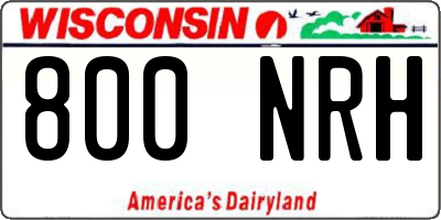 WI license plate 800NRH