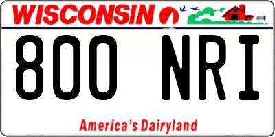 WI license plate 800NRI