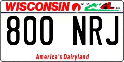 WI license plate 800NRJ