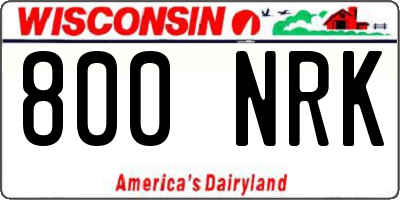 WI license plate 800NRK