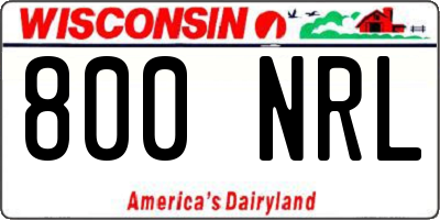 WI license plate 800NRL