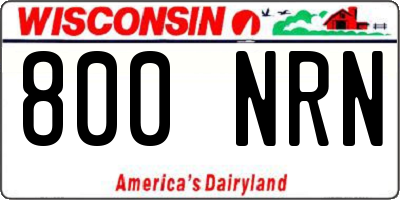 WI license plate 800NRN