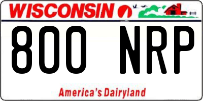 WI license plate 800NRP