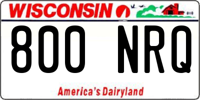WI license plate 800NRQ
