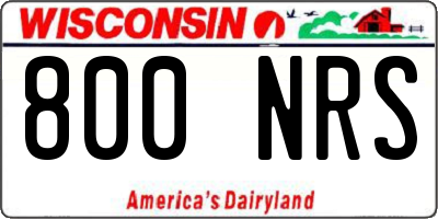 WI license plate 800NRS