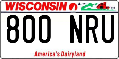 WI license plate 800NRU