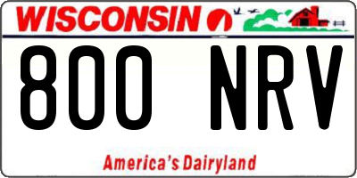 WI license plate 800NRV