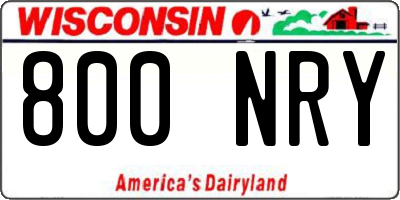 WI license plate 800NRY