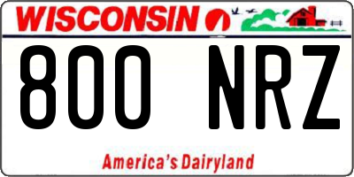 WI license plate 800NRZ