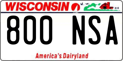 WI license plate 800NSA