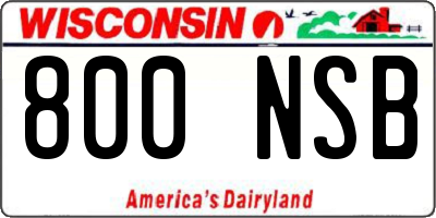 WI license plate 800NSB