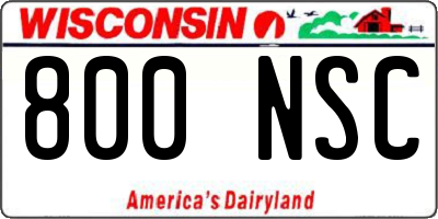 WI license plate 800NSC