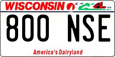 WI license plate 800NSE