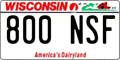 WI license plate 800NSF