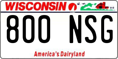 WI license plate 800NSG