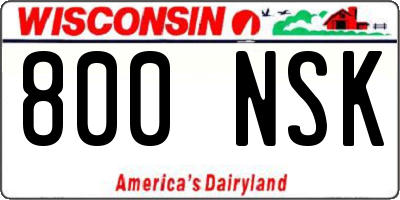WI license plate 800NSK
