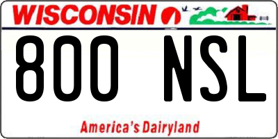 WI license plate 800NSL