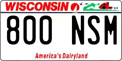 WI license plate 800NSM