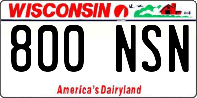 WI license plate 800NSN