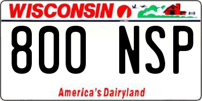 WI license plate 800NSP
