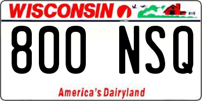 WI license plate 800NSQ