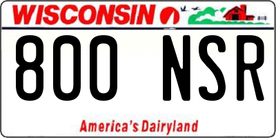 WI license plate 800NSR